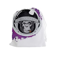 Purple spacemonkey Drawstring Pouch (XL)