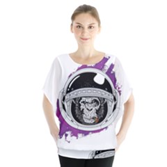 Purple spacemonkey Batwing Chiffon Blouse