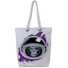 Purple Spacemonkey Full Print Rope Handle Tote (small) by goljakoff