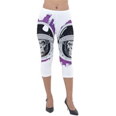 Purple Spacemonkey Lightweight Velour Capri Leggings  by goljakoff