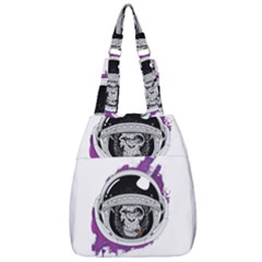 Purple Spacemonkey Center Zip Backpack by goljakoff