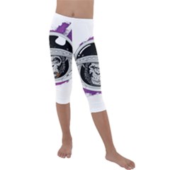 Purple Spacemonkey Kids  Lightweight Velour Capri Leggings  by goljakoff