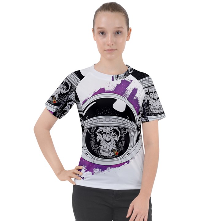 Purple spacemonkey Women s Sport Raglan Tee