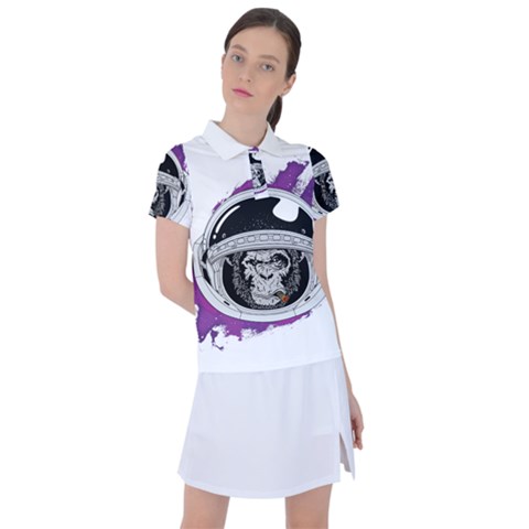 Purple Spacemonkey Women s Polo Tee by goljakoff