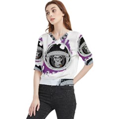 Purple spacemonkey Quarter Sleeve Blouse