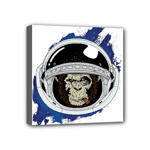 Spacemonkey Mini Canvas 4  X 4  (stretched) by goljakoff