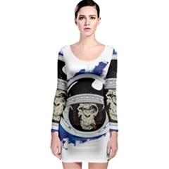 Spacemonkey Long Sleeve Bodycon Dress by goljakoff