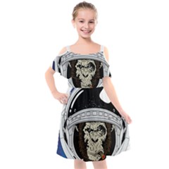 Spacemonkey Kids  Cut Out Shoulders Chiffon Dress by goljakoff