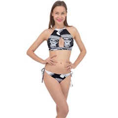 Spacemonkey Cross Front Halter Bikini Set