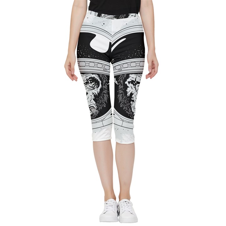 Spacemonkey Inside Out Lightweight Velour Capri Leggings 