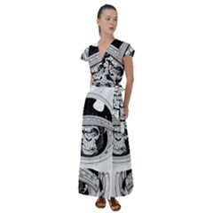 Spacemonkey Flutter Sleeve Maxi Dress