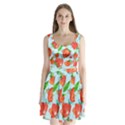 Juicy blue print with watermelons, strawberries and peaches Split Back Mini Dress  View1