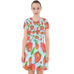 Juicy Blue Print With Watermelons, Strawberries And Peaches Adorable In Chiffon Dress by TanitaSiberia