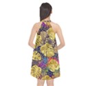 Golden palm leaves on the background of the mandala Halter Neckline Chiffon Dress  View2