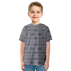 Silver Ornate Decorative Design Pattern Kids  Sport Mesh Tee