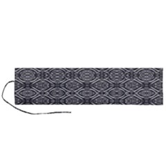 Silver Ornate Decorative Design Pattern Roll Up Canvas Pencil Holder (l) by dflcprintsclothing