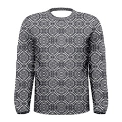 Silver Ornate Decorative Design Pattern Men s Long Sleeve Tee by dflcprintsclothing