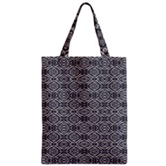 Silver Ornate Decorative Design Pattern Zipper Classic Tote Bag