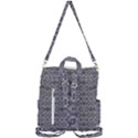 Silver Ornate Decorative Design Pattern Crossbody Backpack View3