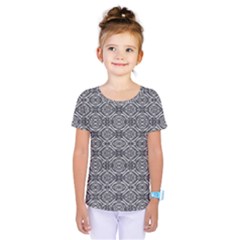 Silver Ornate Decorative Design Pattern Kids  One Piece Tee