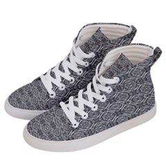 Silver Ornate Decorative Design Pattern Men s Hi-top Skate Sneakers