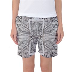 Monochrome Module Pattern Iv Women s Basketball Shorts by kaleidomarblingart