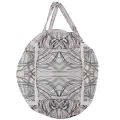 Monochrome Module Pattern Iv Giant Round Zipper Tote by kaleidomarblingart