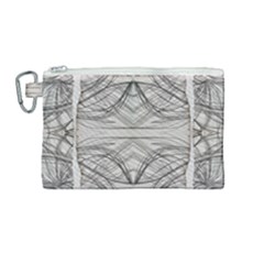 Monochrome Module Pattern Iv Canvas Cosmetic Bag (medium) by kaleidomarblingart