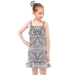 Monochrome Module Pattern Iv Kids  Overall Dress by kaleidomarblingart