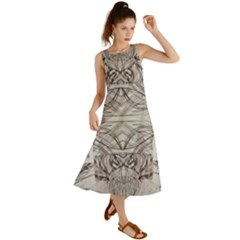 Monochrome Module Pattern Iv Summer Maxi Dress by kaleidomarblingart