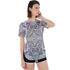 Monochrome Module Pattern Iv Perpetual Short Sleeve T-shirt by kaleidomarblingart