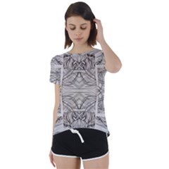 Monochrome Module Pattern Iv Short Sleeve Foldover Tee by kaleidomarblingart