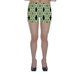 Summer Sun Flower Power Over The Florals In Peace Pattern Skinny Shorts by pepitasart