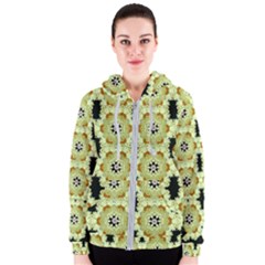 Summer Sun Flower Power Over The Florals In Peace Pattern Women s Zipper Hoodie by pepitasart