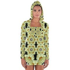 Summer Sun Flower Power Over The Florals In Peace Pattern Long Sleeve Hooded T-shirt by pepitasart