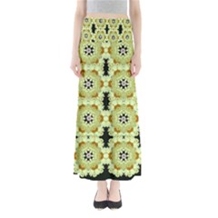 Summer Sun Flower Power Over The Florals In Peace Pattern Full Length Maxi Skirt by pepitasart