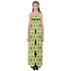 Summer Sun Flower Power Over The Florals In Peace Pattern Empire Waist Maxi Dress by pepitasart