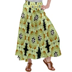 Summer Sun Flower Power Over The Florals In Peace Pattern Satin Palazzo Pants by pepitasart