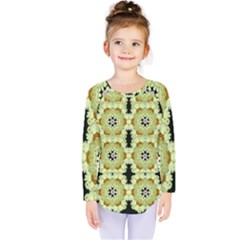 Summer Sun Flower Power Over The Florals In Peace Pattern Kids  Long Sleeve Tee