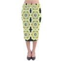 Summer Sun Flower Power Over The Florals In Peace Pattern Velvet Midi Pencil Skirt View1