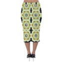 Summer Sun Flower Power Over The Florals In Peace Pattern Velvet Midi Pencil Skirt View2