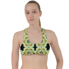 Summer Sun Flower Power Over The Florals In Peace Pattern Criss Cross Racerback Sports Bra by pepitasart