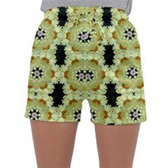 Summer Sun Flower Power Over The Florals In Peace Pattern Sleepwear Shorts by pepitasart