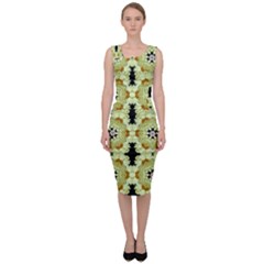 Summer Sun Flower Power Over The Florals In Peace Pattern Sleeveless Pencil Dress by pepitasart