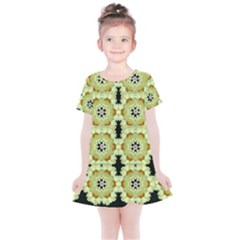 Summer Sun Flower Power Over The Florals In Peace Pattern Kids  Simple Cotton Dress by pepitasart