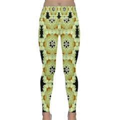 Summer Sun Flower Power Over The Florals In Peace Pattern Lightweight Velour Classic Yoga Leggings by pepitasart