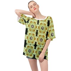 Summer Sun Flower Power Over The Florals In Peace Pattern Oversized Chiffon Top by pepitasart