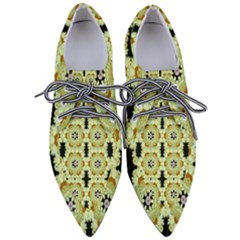 Summer Sun Flower Power Over The Florals In Peace Pattern Pointed Oxford Shoes by pepitasart