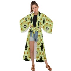 Summer Sun Flower Power Over The Florals In Peace Pattern Maxi Kimono by pepitasart