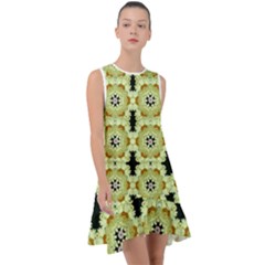 Summer Sun Flower Power Over The Florals In Peace Pattern Frill Swing Dress by pepitasart